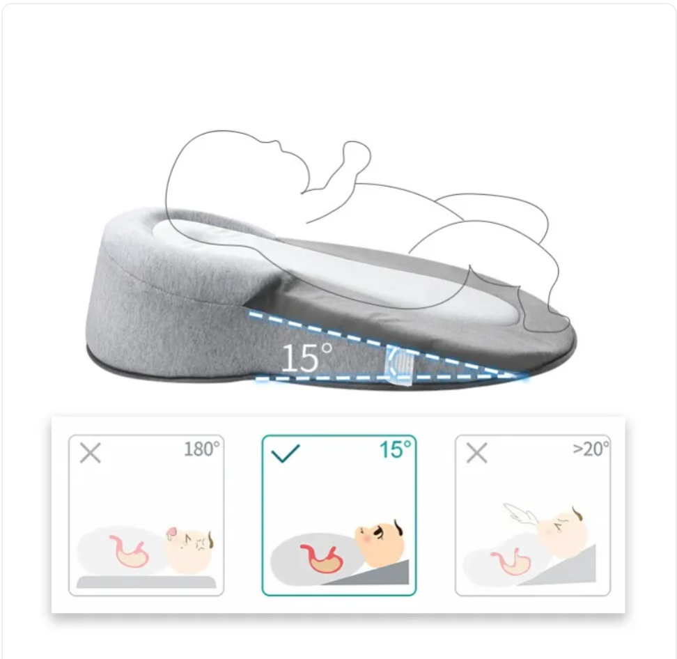 Baby Anti-Spit Up Pillow - Gentle Incline Support for Awake Time