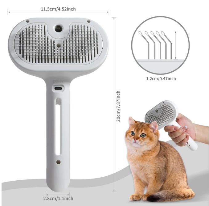 Pet Hair Spray Brush - Daily Fur Remover for Sofas, Beds & Car Seats